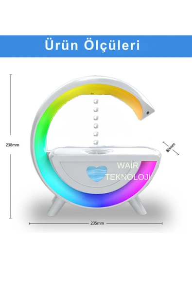Ultrasonik Hava/Oda  Nemlendirici Buhar Makinesi Bluetooth Hoparlörlü Müzik Keyfi - 3