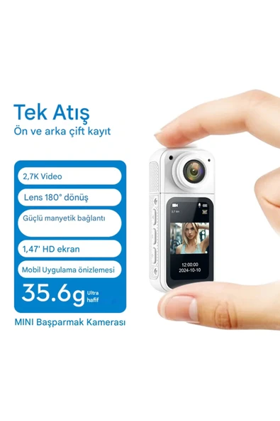 S70 Mıknatıslı Yaka Kamerası Hd Kalite, 30 Fps, Kolay Bağlantı, Boyun Askısı - Resim 2