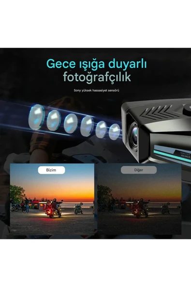 Bluetooth 5.3 Motosiklet Kask Kulaklık & DVR Kameralı WiFi App Su Geçirmez 2000 mAh 5.3 Su Geçirmez - 4