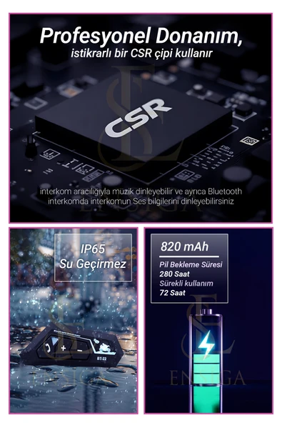 Kask Kulaklık Bt22 Bluetooth Motosiklet Kulaklık 5.0 Bluetooth Intercom Motosiklet Kulaklık - 7