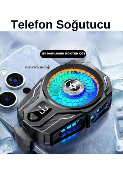 SL-16 PUBG Derece Göstergeli Radyatörlü Aliminyum Manyetik Hızlı Soğutma Özellikli Telefon Soğutucu - 2