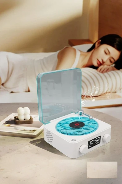 Retro Pikap Tasarımlı Bluetooth Hoparlör | Dijital Saatli & LED Işıklı & Gece Lambası - 3