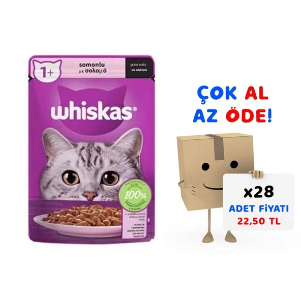Whiskas Pouch Sos İçinde Somonlu Yetişkin Kedi Konservesi 85gr ürün görseli 1