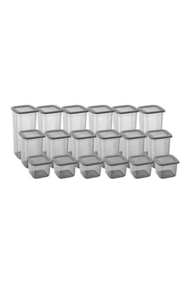 18'li 3 Boy Kavanoz Seti & Saklama Kabı & Erzak Kabı 6x650/1300/1900 Ml (40 Lı Etiket Hediyeli) - 2