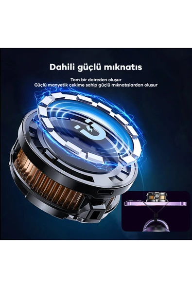 Cx07 Telefon Soğutucu Fan 15w Power Radyatörlü Magsafe Ve Aparatlı Telefon Ve Tablet Soğutucu - Resim 4