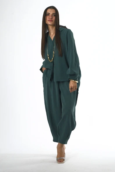 Abbra Kadın Modal Slouchy Gömlek Takım - 5