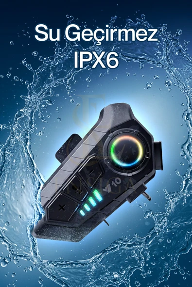 Su Geçirmez Y10 Motosiklet Kask Bluetooth 5.3 300m Intercom 2.000mah - 5