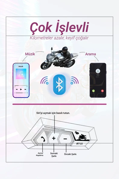 Kask Kulaklık Bt22 Bluetooth Motosiklet Kulaklık 5.0 Bluetooth Intercom Motosiklet Kulaklık - 6