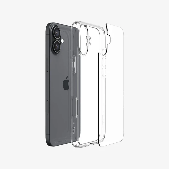 Spigen iPhone 16 Plus ile Uyumlu Kılıf Crystal Hybrid Crystal Clear - 5