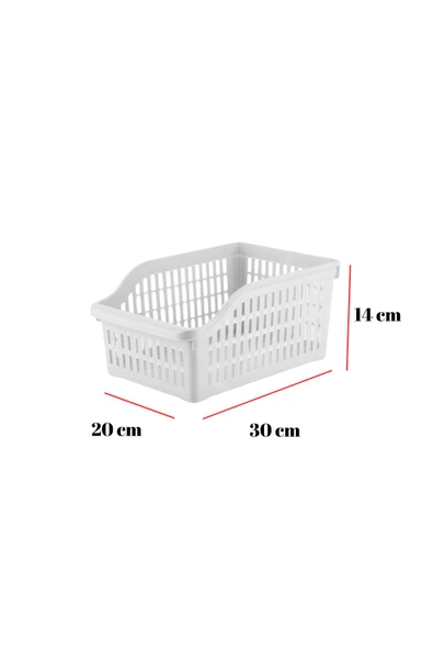 6’lı Buzdolabı Organizeri Düzenleyici Çok Amaçlı Dolap Düzenleyici Beyaz 12x30x14 cm - 4