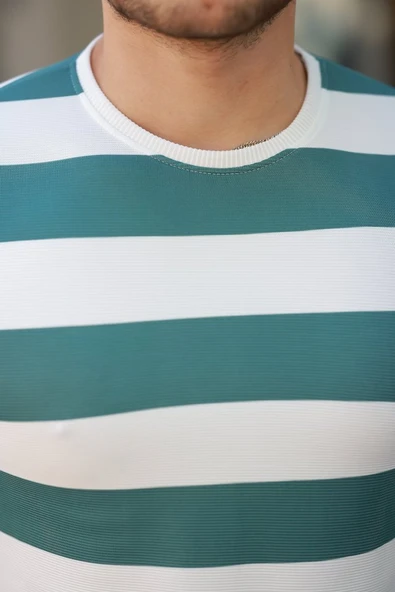 Erkek çift Renk Pamuklu örme Kumaş Kısa Kollu T-shirt - Resim 3