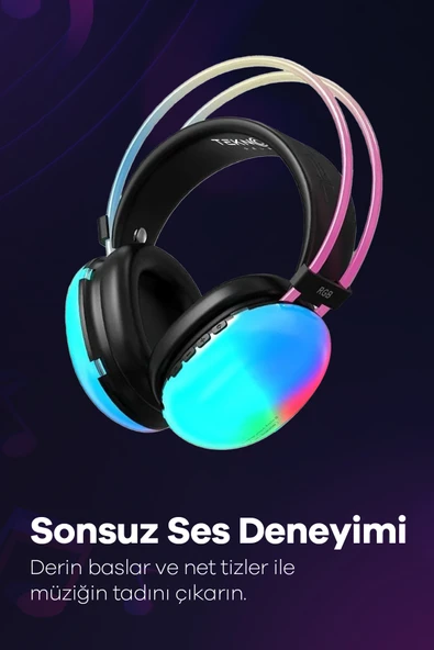 Kablosuz Oyuncu Kulaklığı 7.1 Full Rgb Işıklı Stereo Profesyonel Ses Kulaküstü Mikrofonlu Gaming - Resim 3