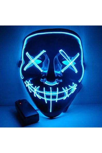 Hallowen Led Işıklı Neon Parti Maske 3 Modlu Parti Eğlence Maskesi Yılbaşı