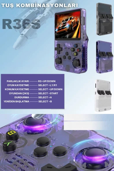 R36s Oyun Konsolu Güncel El Atarisi 15.000 Oyun Hd Ekran Retro Oyunlar - Resim 5