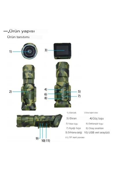 Çocuklar için IPS Ekranlı Oyunlu Teleskop Dijital Kamera/Video Hevesli Çocuklara Mükemmel Hediye - 8