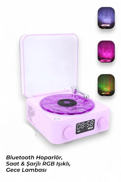 Retro Pikap Tasarımlı Bluetooth Hoparlör | Dijital Saatli & LED Işıklı & Gece Lambası ürün görseli