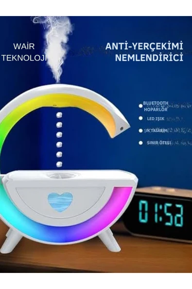 Ultrasonik Hava/Oda  Nemlendirici Buhar Makinesi Bluetooth Hoparlörlü Müzik Keyfi - 4