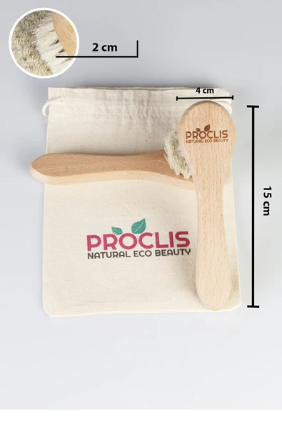 Proclis %100 Doğal Keçi Kılı Yüz Bakım Fırçası, Yüz Bakım Fırçası 1 Adet İsim Yazdırılabilir - 3