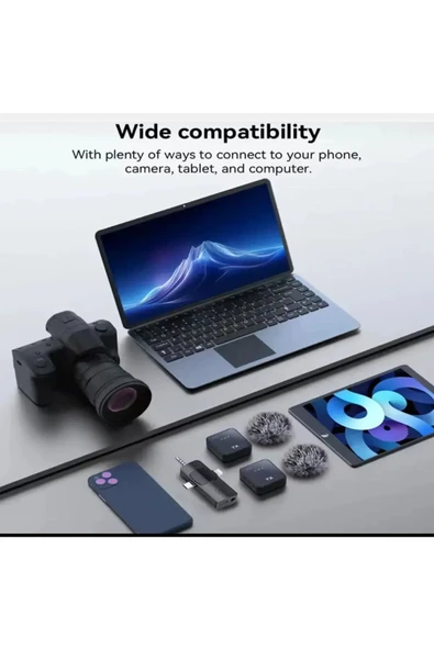 Kablosuz Yaka Mikrofonu Tip-C Android Kamera IPhone Stüdyo Mikrofonu için Ses Video Canlı Yayın Oyun - Resim 6