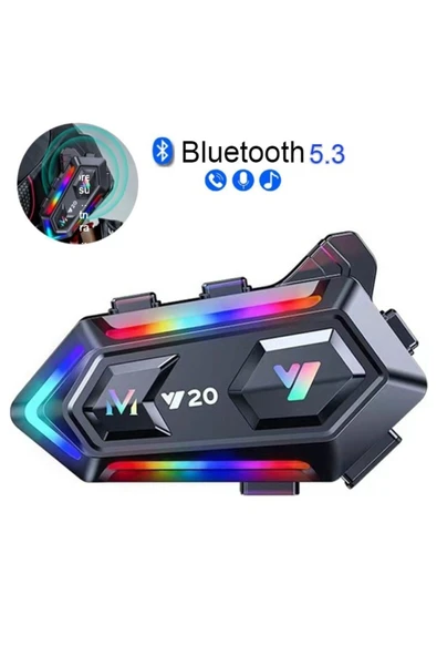 Y20 5.3 Motosiklet Kask Kulaklık Intercom Işıklı Motorsiklet Interkom ürün görseli