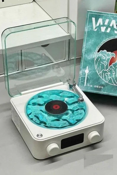 Retro Pikap Tasarımlı Bluetooth Hoparlör | Dijital Saatli & LED Işıklı & Gece Lambası - 5