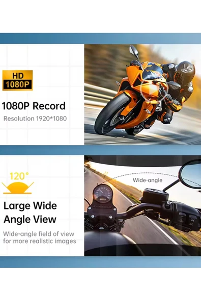 Q29 Motosiklet Kask Bluetooth Kulaklık Eşleşmeli 1080p Kamera Geniş Açı Su Geçirmez Intercom - 6