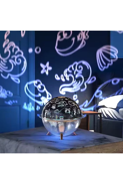 Hava Nemlendiricili Deniz Canlıları Işıklı Gece Lambası - 4