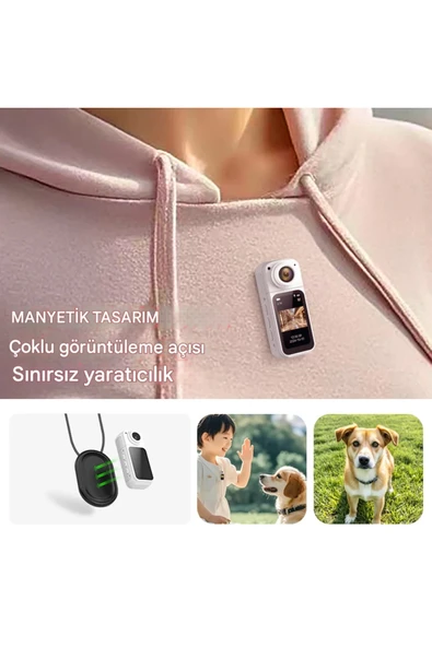 S70 Mıknatıslı Yaka Kamerası Hd Kalite, 30 Fps, Kolay Bağlantı, Boyun Askısı - Resim 2