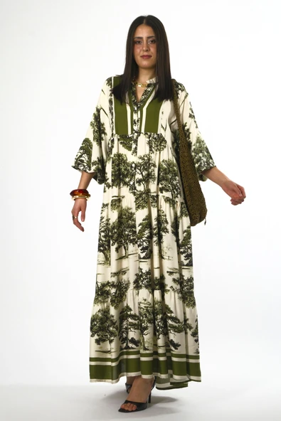 Abbra Kadın Katleya Model %100 Viskon Yazlık Elbise - 7