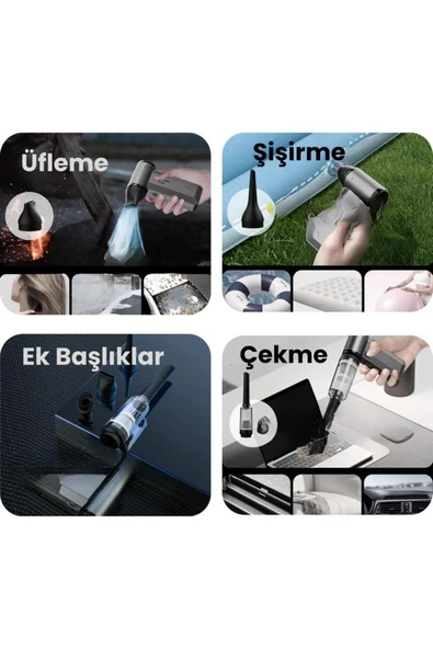 Violent Turbo Jet Fan 130000rpm Ultra Güçlü Motor Güçlü Vakum 4000mAh Bataryalı Üflemeli F72 - Resim 6