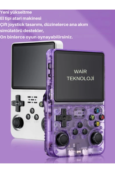 R35 Plus 3.5 Inç Ips Ekran Retro Handheld Video Oyunu Konsolu Mini Video Oynatıcı 15000 Oyun Keyfi - Resim 3