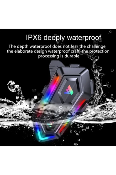 Y20 5.3 Motosiklet Kask Kulaklık Intercom Işıklı Motorsiklet Interkom - Resim 4