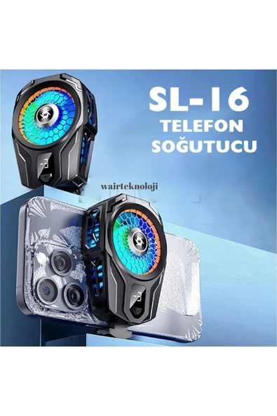 SL-16 PUBG Derece Göstergeli Radyatörlü Aliminyum Manyetik Hızlı Soğutma Özellikli Telefon Soğutucu - 4