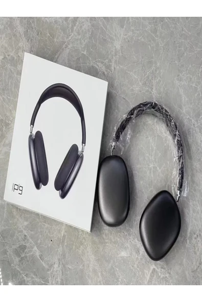 P9 Kablosuz Air Pro Max  Yeni Nesil 5.0 Mikrofonlu Bluetooth Kulaklık Siyah - 6