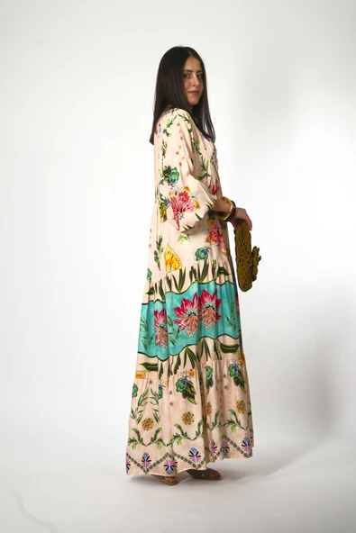 Abbra Kadın Katleya Model %100 Viskon Yazlık Elbise - 10