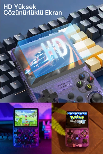 R36s Oyun Konsolu Güncel El Atarisi 15.000 Oyun Hd Ekran Retro Oyunlar - Resim 3