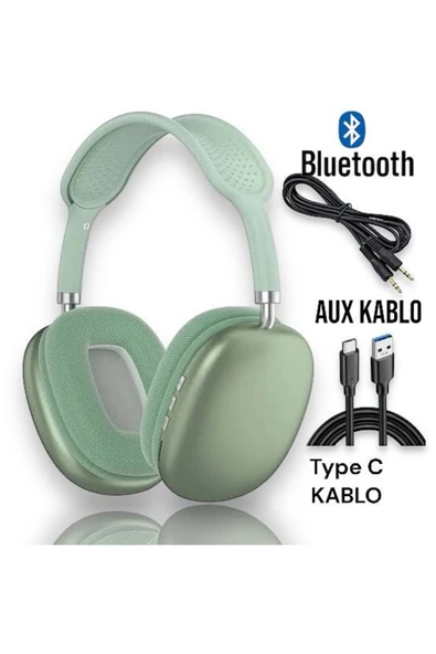 P9 Air Pro Max Kablosuz 5.0 Mikrofonlu Sd Kart Girişli Aux Kablolu Bluetooth Kulaklık ürün görseli