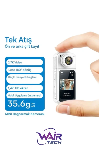 S70 Mıknatıslı Yaka Kamerası Hd Kalite, 30 Fps, Kolay Bağlantı, Boyun Askısı ürün görseli