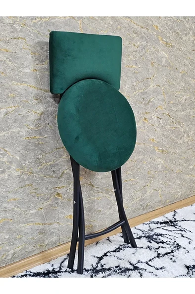 Siyah Boyalı Katlanır Tabure - Kamp Sandalyesi - Sandalye - Mutfak Taburesi - Tabure Yeşil Renk 36 x 80 Boyut/Ebat - Resim 4