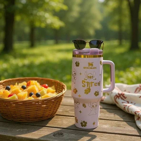 Stanley Quencher Termos x Stitch Pembe 1.18 Lt. Pipetli - Resim 2