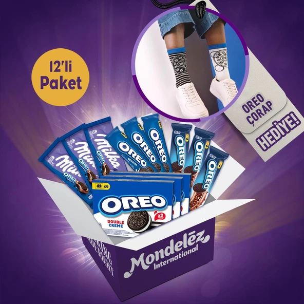 Oreoseverler Çikolata&Bisküvi Paketi (Oreo Çorap Hediyeli)