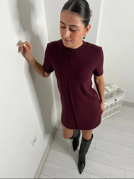 Abbra Kadın Yumuşak Mini Elbise - 9