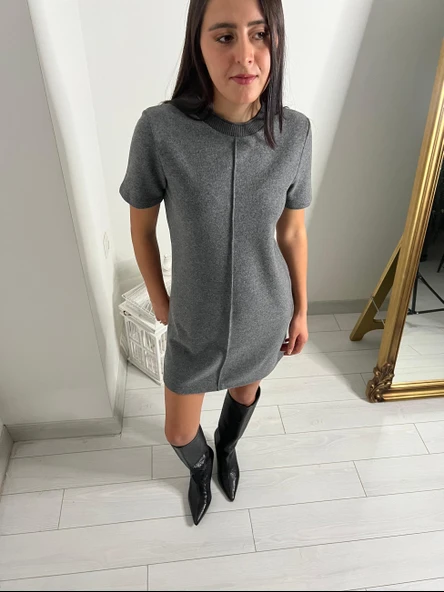 Abbra Kadın Yumuşak Mini Elbise - 6