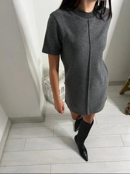 Abbra Kadın Yumuşak Mini Elbise - 4