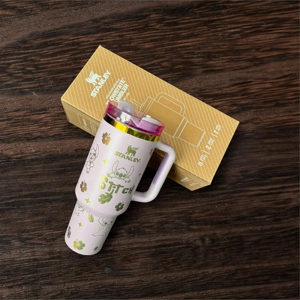 Stanley Quencher Termos x Stitch Pembe 1.18 Lt. Pipetli ürün görseli