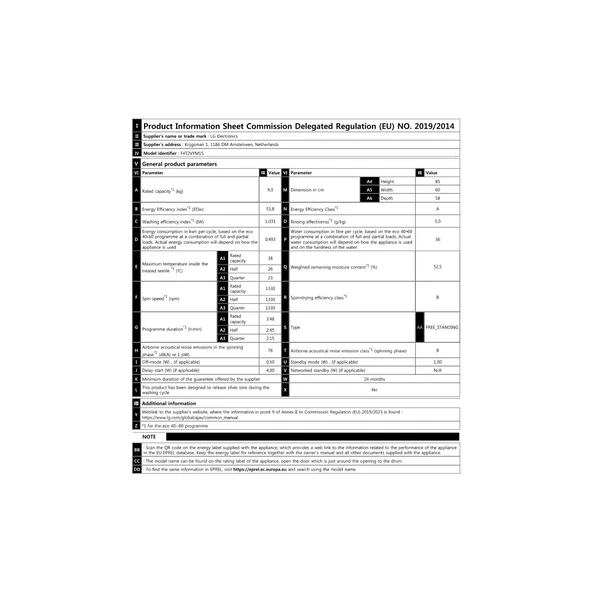 LG Çamaşır Makinesi 9 Kg Yıkama 1400 Devir Siyah - 5