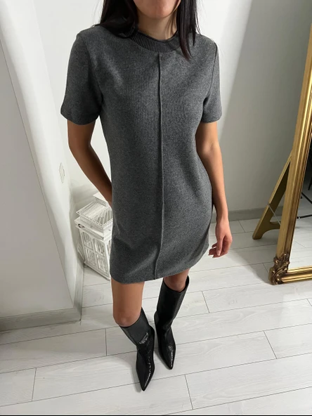 Abbra Kadın Yumuşak Mini Elbise - 5