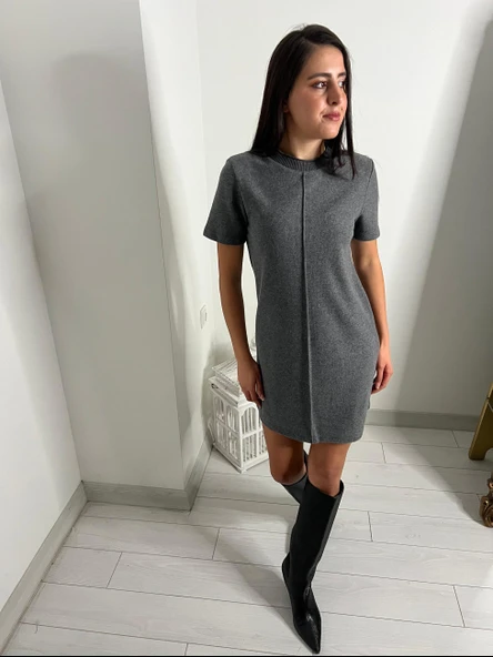 Abbra Kadın Yumuşak Mini Elbise - 2