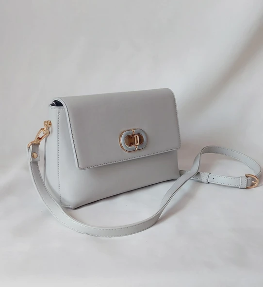 252ES458 Model Sarach Marka Gri Renk Omuz Çantası - 2