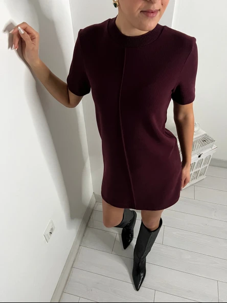 Abbra Kadın Yumuşak Mini Elbise - 10